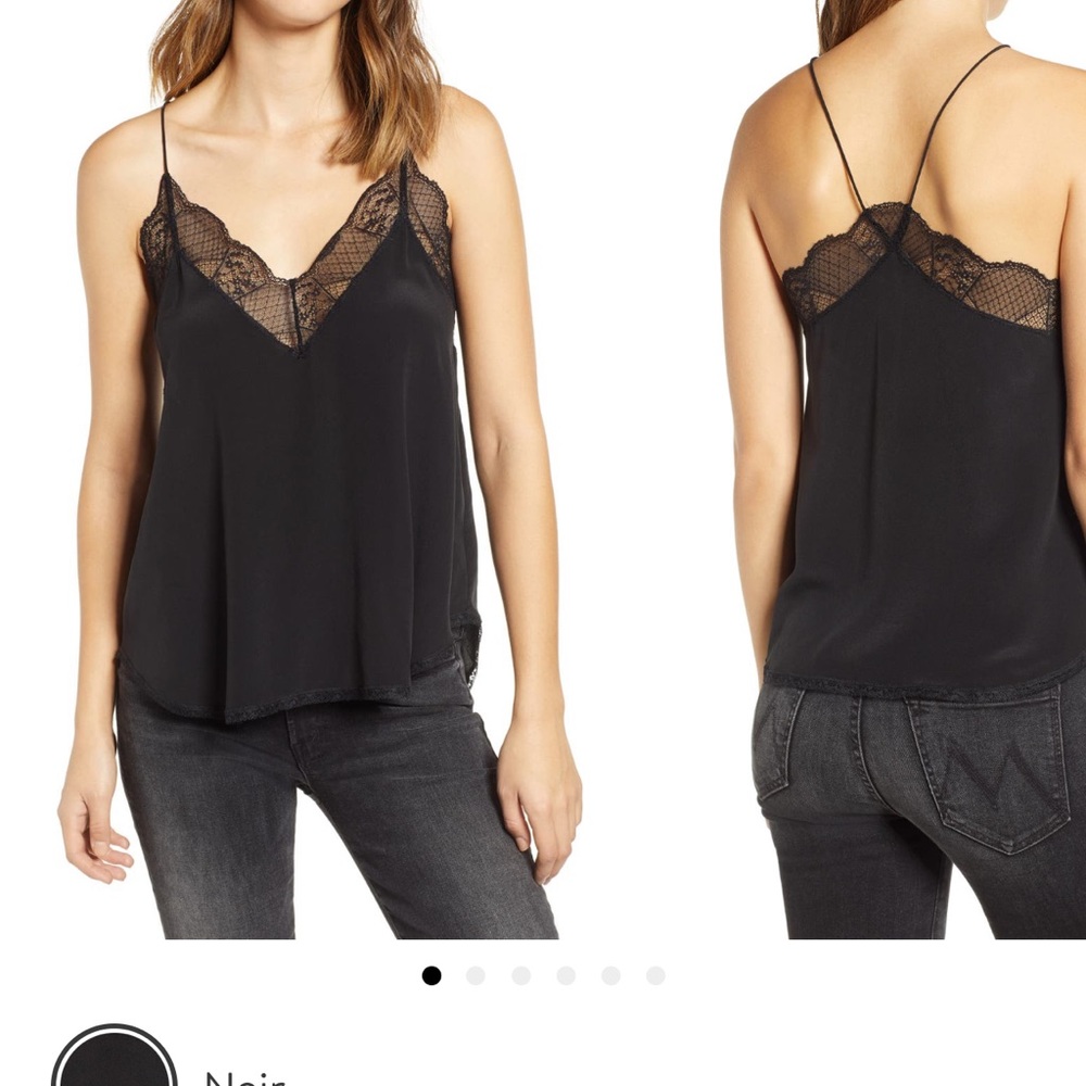 Zadig &Voltaire  black lace silk camisole XS